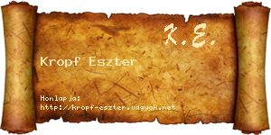 Kropf Eszter névjegykártya